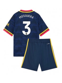 Otroški Nogometna dresi replika Arsenal Cristhian Mosquera #3 Gostujoči 2026-27 Kratek rokav (+ hlače)